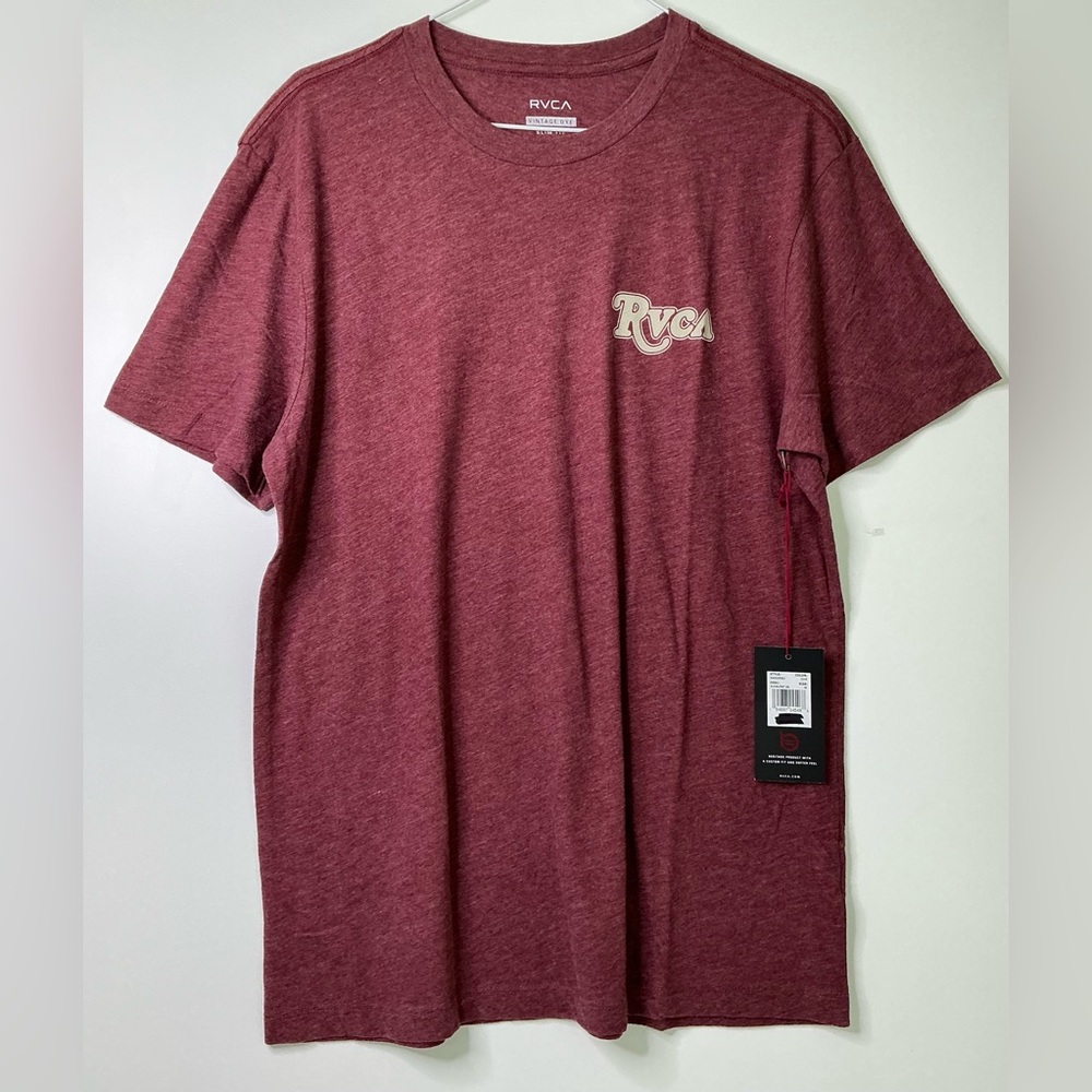 RVCA Men's Maroon T-Shirt THE BALANCE OF OPPOSITES Sz M New